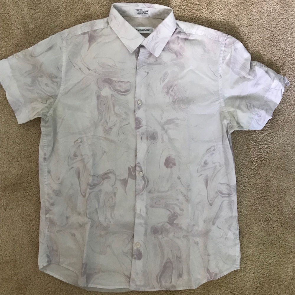 Trendy Pattern Calvin Klein Dress Shirt
